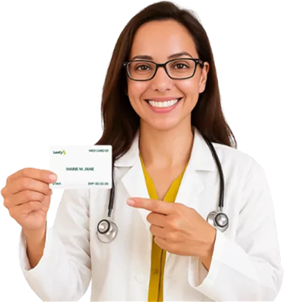 Doctor holding medical marijuana card